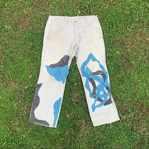 Custom Distressed Corduroy Patchwork Pants 38 x 32